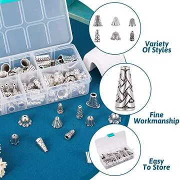 Pandahall Antique Silver Bead Caps for Jewelry Making