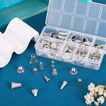 Pandahall Antique Silver Bead Caps for Jewelry Making