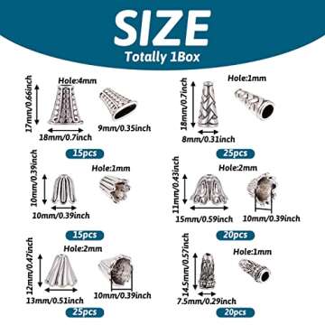 Pandahall Antique Silver Bead Caps for Jewelry Making