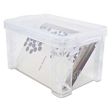 Advantus 40307 Super Stacker 3" x 5" Index Card Box, Clear, 3 Boxes (40307)