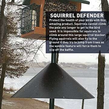 EasyGo Squirrel Proof Baffle for Bird Feeders – Durable & Effective