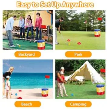 Fivepropy Backyard Golf Game Golf Practice Game, Golf Chipping Game Indoor Backyard Golf Game, Portable 9 Hole Golf Course Play PAR 3 Golf Game Golf Gifts for Adults Beach Games for Adults