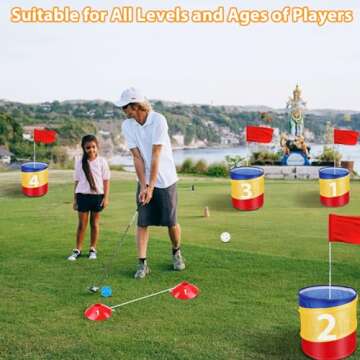 Fivepropy Backyard Golf Game Golf Practice Game, Golf Chipping Game Indoor Backyard Golf Game, Portable 9 Hole Golf Course Play PAR 3 Golf Game Golf Gifts for Adults Beach Games for Adults