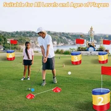 Fivepropy Backyard Golf Game Golf Practice Game, Golf Chipping Game Indoor Backyard Golf Game, Portable 9 Hole Golf Course Play PAR 3 Golf Game Golf Gifts for Adults Beach Games for Adults