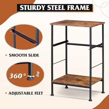 Stylish WLIVE Nightstand with Fabric Drawer & Open Shelf