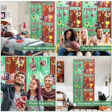 Superbowl Football Party Foil Fringe Curtains 2 Pack 3.3x6.6ft