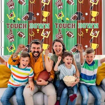 Superbowl Football Party Foil Fringe Curtains 2 Pack 3.3x6.6ft