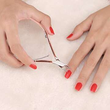 Cuticle Trimmer with Cuticle Pusher and Cutter,YINYIN Cuticle Remover Cutter Nipper Clippers Durable Pedicure Manicure Tools for Fingernails and Toenails(D501-RoseGold)…