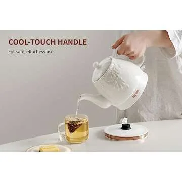 Toptier Electric Ceramic Tea Kettle for Effortless Boiling