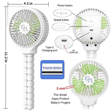 WiHoo Stroller Fan - Portable Baby Fan for Summer Fun