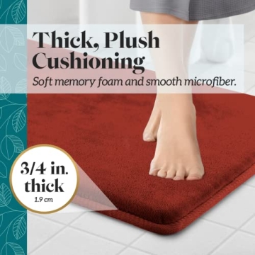 Genteele Memory Foam Bath Mat Non-Slip Quick Dry Ultra Soft