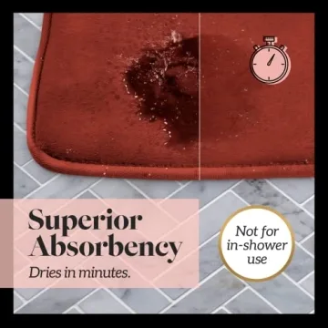 Genteele Memory Foam Bath Mat Non-Slip Quick Dry Ultra Soft