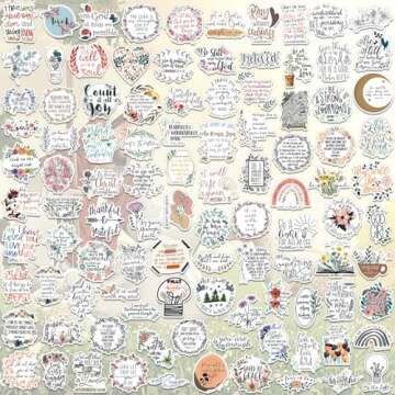 100PCS Christian Stickers,Bible Stickers for Water Bottles,Waterproof Jesus Stickers, Bible Verse St...