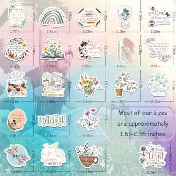 100PCS Christian Bible Stickers for Kids & Teens