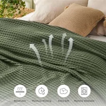 Bedsure Cooling Queen Blanket - Breathable & Stylish Comfort