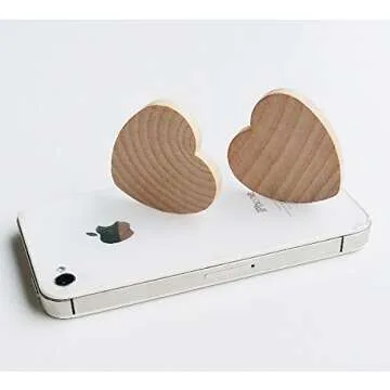 Axe Sickle 1.5 inches 100Pcs Natural Wood Hearts for Arts & Crafts Projects, Ornaments.