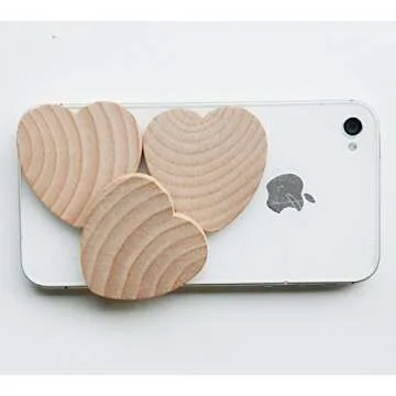 Axe Sickle 1.5 inches 100Pcs Natural Wood Hearts for Arts & Crafts Projects, Ornaments.