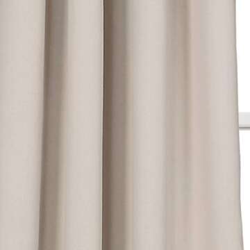 Lush Decor Insulated Grommet Blackout Window Curtain Panels, Pair, 52" W x 108" L, Wheat - Classic Modern Design - Chic Window Decor - Long Curtains For Living Room, Bedroom, Or Dining Room