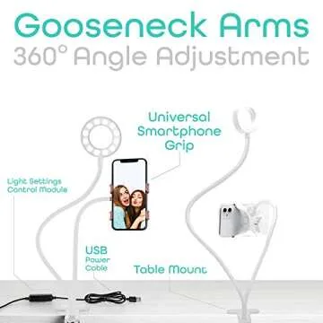 Aduro U-Stream Selfie Ring Light with 24" Gooseneck