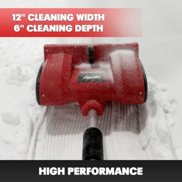 Mellif Brushless Snow Shovel Compatible with Milwaukee 18v Battery, Comes with 18V 4.0Ah Battery & Charger Kit, 12in. Clear Width, 6in. Clear Depth, 17ft. Throw Distance, Heavy-Duty, Cordless (Red)