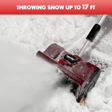 Mellif Brushless Snow Shovel Compatible with Milwaukee 18v Battery, Comes with 18V 4.0Ah Battery & Charger Kit, 12in. Clear Width, 6in. Clear Depth, 17ft. Throw Distance, Heavy-Duty, Cordless (Red)