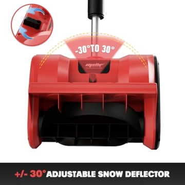 Mellif Brushless Snow Shovel Compatible with Milwaukee 18v Battery, Comes with 18V 4.0Ah Battery & Charger Kit, 12in. Clear Width, 6in. Clear Depth, 17ft. Throw Distance, Heavy-Duty, Cordless (Red)