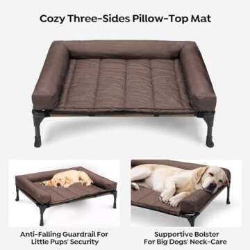 Veehoo Cooling Elevated Dog Bed with Bolster Cushion Removable