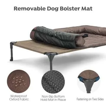 Veehoo Cooling Elevated Dog Bed with Bolster Cushion Removable