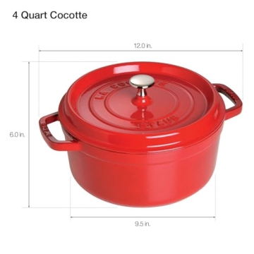 STAUB Cast Iron Dutch Oven 4-qt Cocotte Made in France