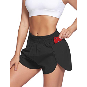 LaLaLa Women's Quick-Dry Running Shorts with Pocket