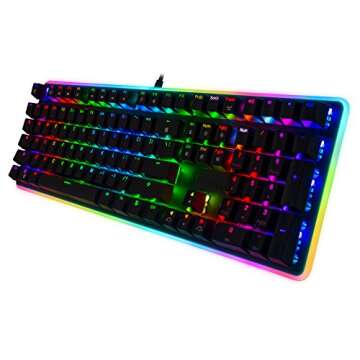 Rosewill Mechanical Gaming Keyboard, RGB LED Glow Backlit Computer Mechanical Switch Keyboard for PC, Laptop, Mac, Software Customizable - Professional Gaming Brown Mechanical Switch
