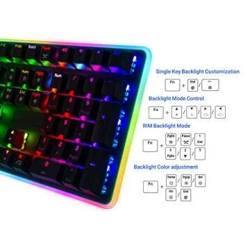 Rosewill Mechanical Gaming Keyboard, RGB LED Glow Backlit Computer Mechanical Switch Keyboard for PC, Laptop, Mac, Software Customizable - Professional Gaming Brown Mechanical Switch