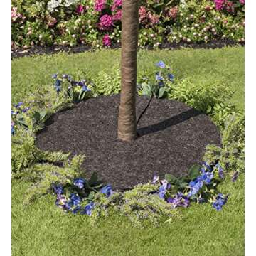Permanent Mulch Recycled Rubber Border | Weed Deterrent | Easy Install | Scatter-Proof | Landscaping | Paths - 4½"W x 120"L | Eco-Friendly Design