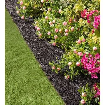 Permanent Mulch Recycled Rubber Border | Weed Deterrent | Easy Install | Scatter-Proof | Landscaping | Paths - 4½"W x 120"L | Eco-Friendly Design