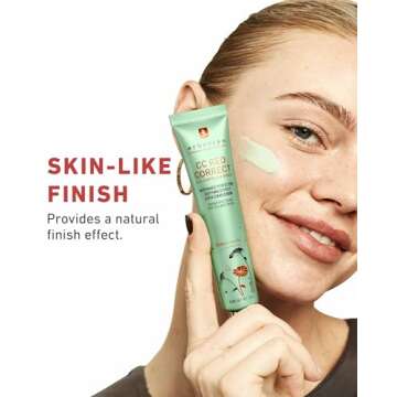 Erborian CC Red Correct - Skincare-First Green Color Corrector with Centella Asiatica, Illuminating Color Corrector with Redness Coverage & SPF 25 - Cica, Korean Skincare, 1.5 Oz