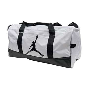 Nike Air Jordan Jumpman Duffel Sports Gym Bag 8A1913 Wet/Dry Shoe Pocket Water Resistant (Grey/Black...