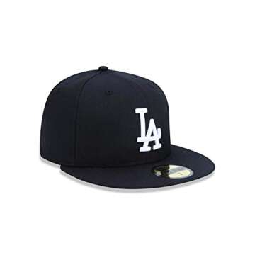 MLB Los Angeles Dodgers Black with White 59FIFTY Fitted Cap, 7 1/2