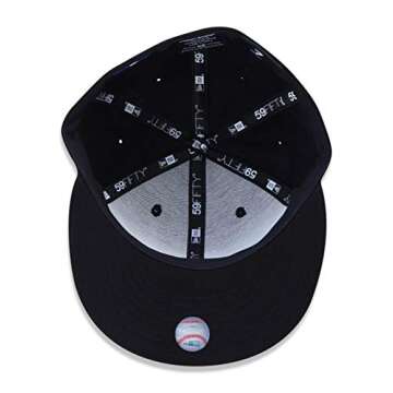 MLB Los Angeles Dodgers Black with White 59FIFTY Fitted Cap, 7 1/2
