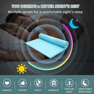 Nelaukoko Memory Foam 3 Inch Twin XL Topper, Single Extra Long Topper Foam Mattress Pad Gel Cooling Infused XLong Dorm Mattress