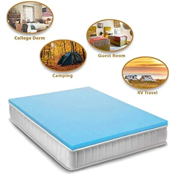 Nelaukoko Memory Foam 3 Inch Twin XL Topper, Single Extra Long Topper Foam Mattress Pad Gel Cooling Infused XLong Dorm Mattress