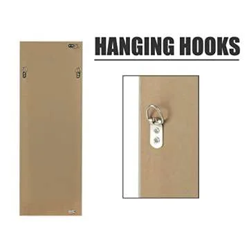 MIRUO Over The Door, Wall Mirror Dressing Make Up Full Length Hanging, Polystyrene Frame for Bathroom, Bedroom, Living Room, Dorm and More (Black, 43" x 16")