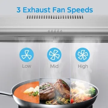 Midea MVU30W4AST 30 inch Under Cabinet Ducted/Ductless Convertible Slim Vent Durable Stainless Steel Kitchen Reusable Filter, 2 LED Lights Range Hood, 100 CFM 3-speed Exhaust Fan