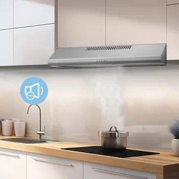 Midea MVU30W4AST 30 inch Under Cabinet Ducted/Ductless Convertible Slim Vent Durable Stainless Steel Kitchen Reusable Filter, 2 LED Lights Range Hood, 100 CFM 3-speed Exhaust Fan