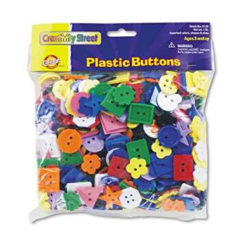 Chenille Kraft 6120 Plastic Button Assortment - Creative Fun for All Ages