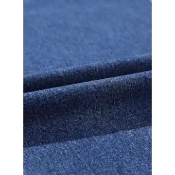 Sidefeel Women's Wide Leg Jeans High Waisted Stretchy Zimbaplatinum Straight Leg Jeans Buttoned Loose Denim Pants with Pocket Sail Blue Size 12 Long