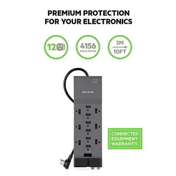 Belkin Power Strip Surge Protector with 12 AC Outlets