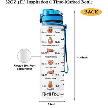 64HYDRO Motivational Water Bottle with Time Markers