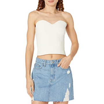 The Drop Women's Collette Strapless Cropped Sweater - Stylish & Sustainable