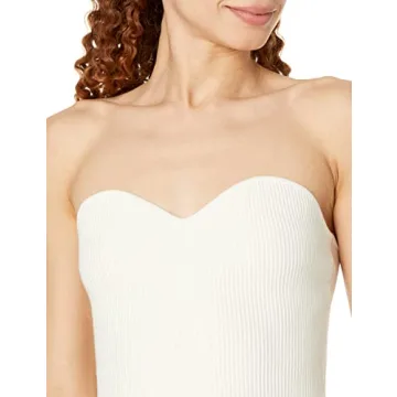 The Drop Collette Strapless Cropped Sweater in Whisper White