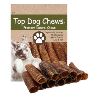 Top Dog Chews – 6” Beef Trachea Dog Chews 10 Pack, All Natural, Joint & Dental Health